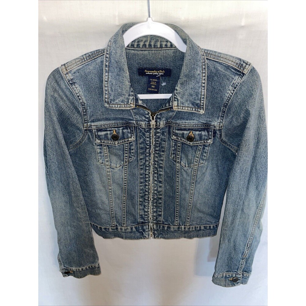 Abercrombie & Fitch Women’s Jean Jacket Size XS Blue Rodeo Western Cowgirl Party